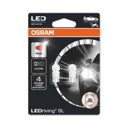 W5W LED Ĺžiarovky OSRAM LEDriving ÄervenĂĄ 12V